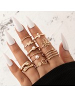 Jewels Galaxy Women Set of 9 Gold Plated...