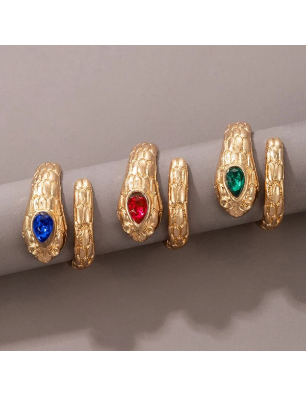 Jewels Galaxy Women Set of 9 Gold Plated Adjustable Hug-Floral Finger Ring