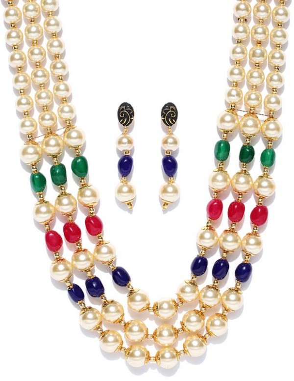 Jewels Galaxy Multicoloured Beaded Jewellery Set 1...