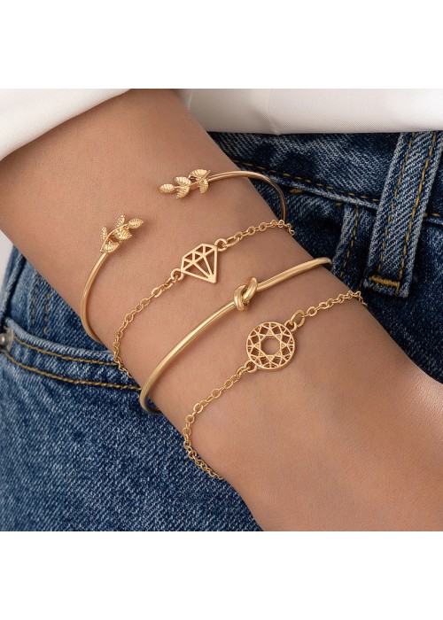 Buy Jewels Galaxy Women 4 Gold Toned Gold Plated Link Bracelet - Bracelet  for Women 21431412 | Myntra