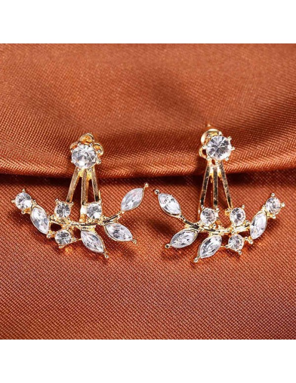 Jewels Galaxy Gold Plated Gold Toned Contemporary Jacket Earrings