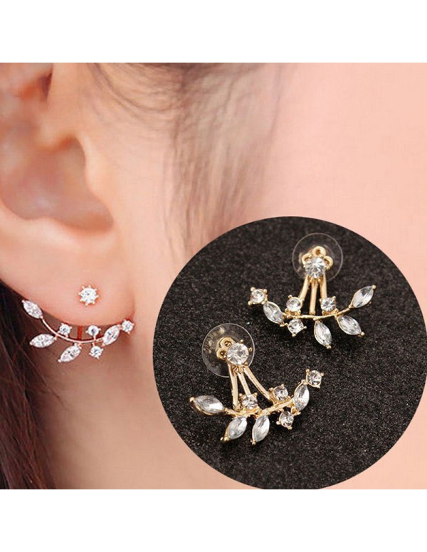 Jewels Galaxy Gold Plated Gold Toned Contemporary Jacket Earrings