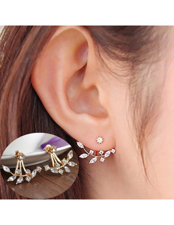 Jewels Galaxy Gold Plated Gold Toned Contemporary Jacket Earrings