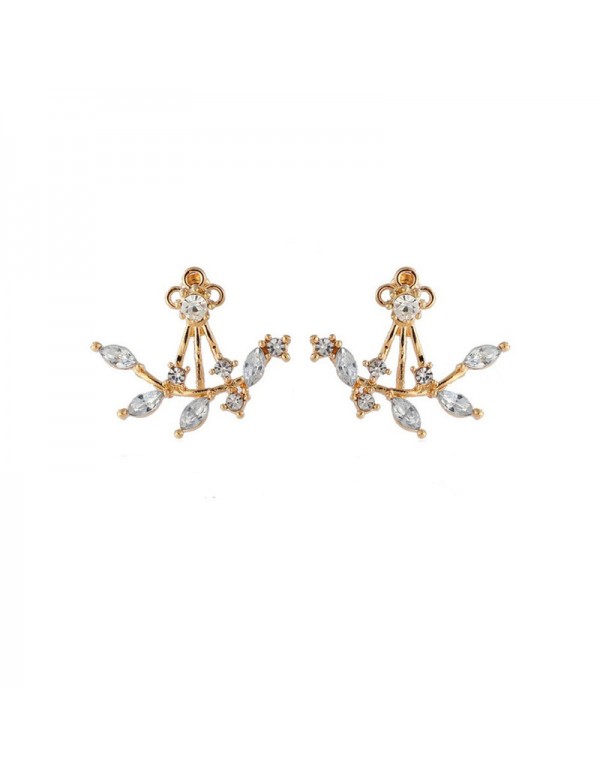 Jewels Galaxy Gold Plated Gold Toned Contemporary Jacket Earrings
