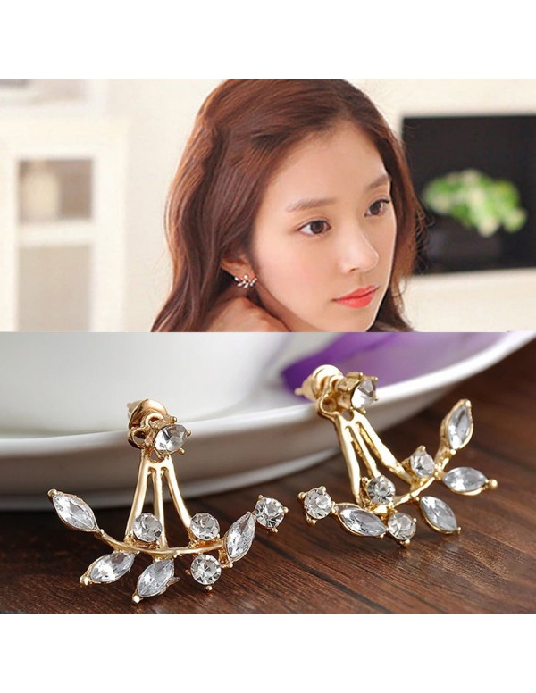 Jewels Galaxy Gold Plated Gold Toned Contemporary Jacket Earrings