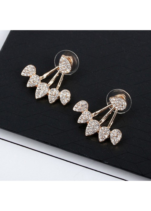 Jewels Galaxy Gold Plated Leaf Themed Jacket Earrings