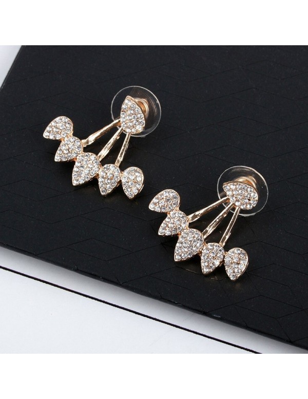 Jewels Galaxy Gold Plated Leaf Themed Jacket Earri...