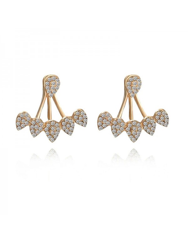 Jewels Galaxy Gold Plated Leaf Themed Jacket Earrings