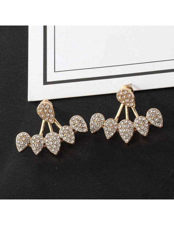 Jewels Galaxy Gold Plated Leaf Themed Jacket Earrings