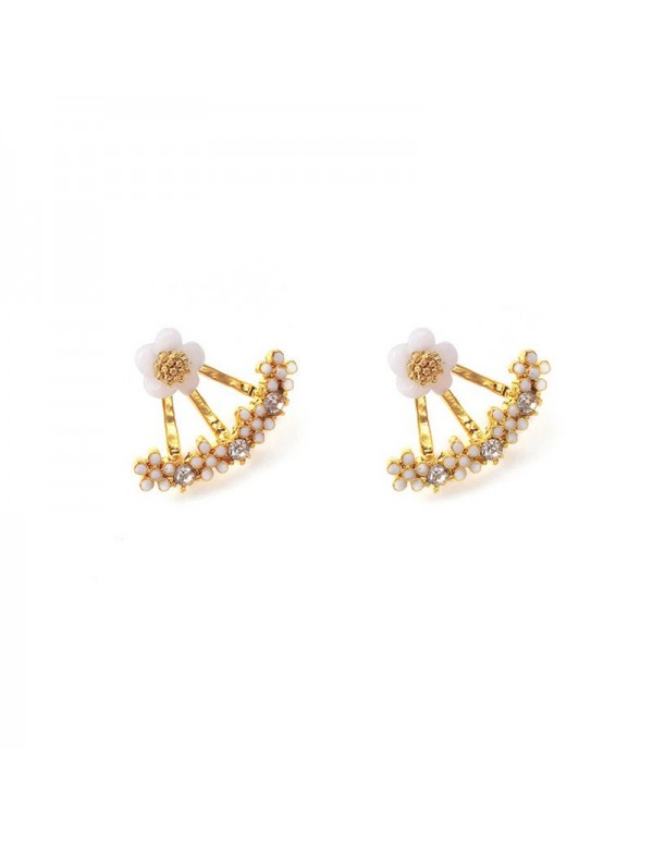 Jewels Galaxy Gold Plated Gold Toned Contemporary Jacket Earrings