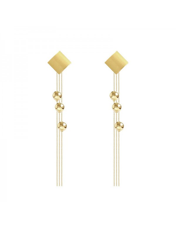 Jewels Galaxy Gold Plated Long Square Tassel Earrings