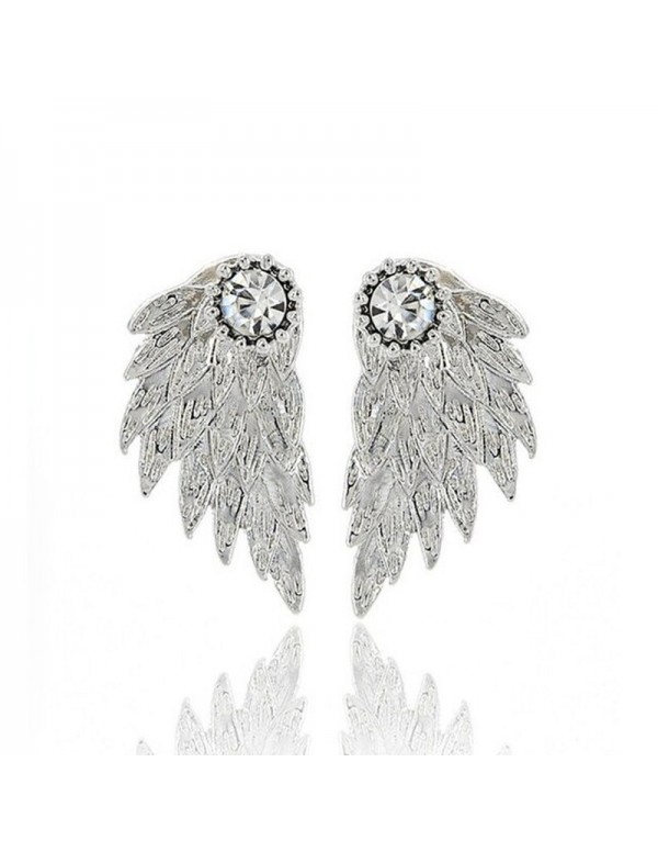 Jewels Galaxy Silver Plated Wings Of Hope themed Contemporary Stud Earrings