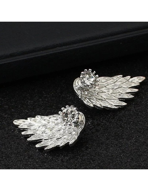 Jewels Galaxy Silver Plated Wings Of Hope themed Contemporary Stud Earrings