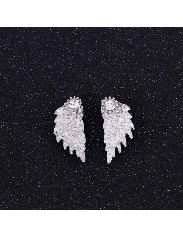 Jewels Galaxy Silver Plated Wings Of Hope themed Contemporary Stud Earrings