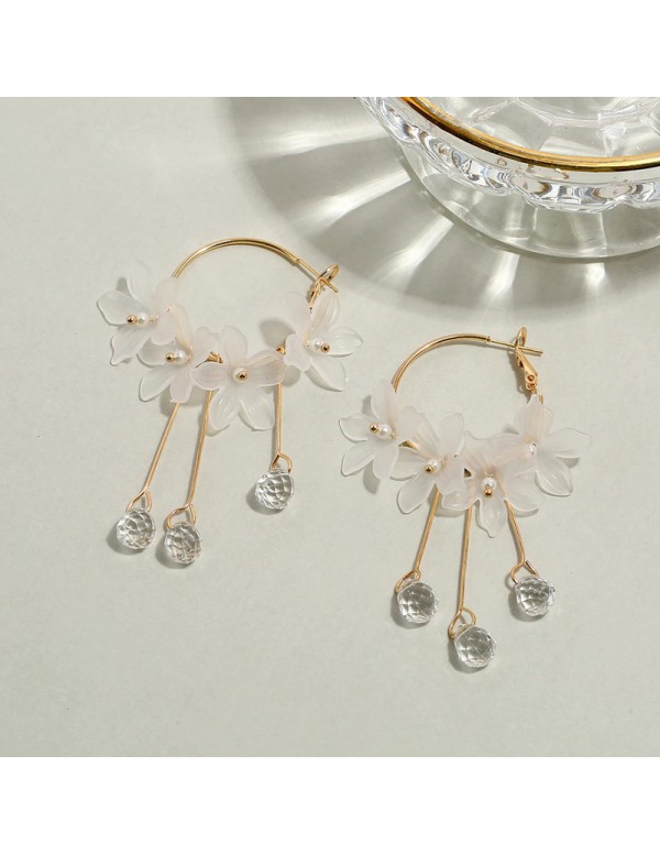 Jewels Galaxy Gold Plated Beautiful Floral Contemporary Drop Earrings