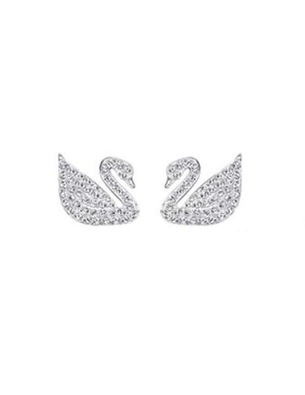 Jewels Galaxy Silver Plated Silver Toned Swan insp...
