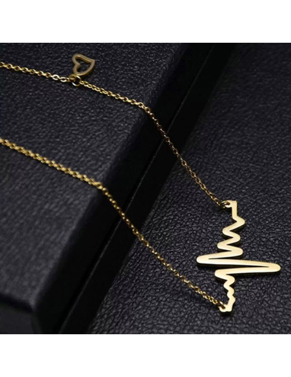 Jewels Galaxy Gold Plated Heartbeat with a Heart N...