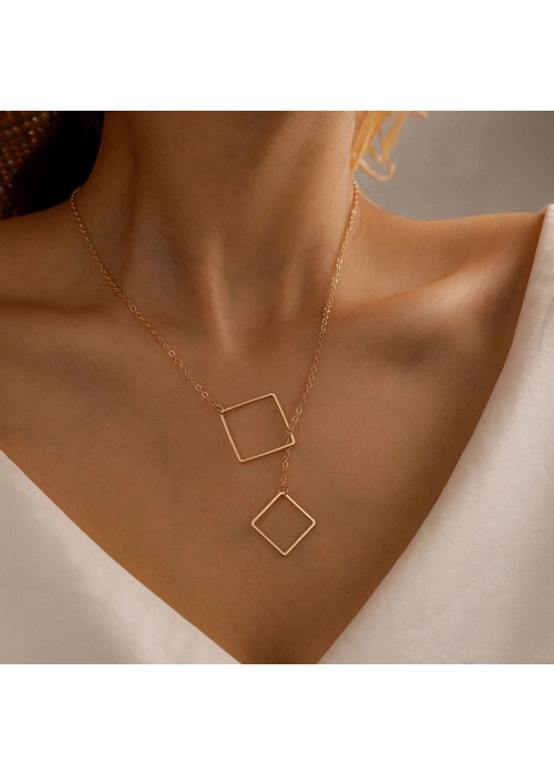 Jewels Galaxy Gold Plated Geometric Layered Necklace