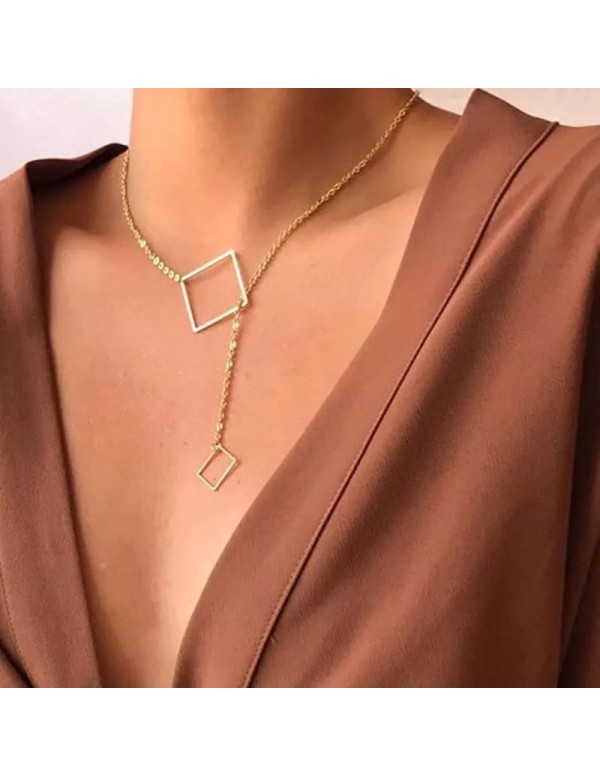 Jewels Galaxy Gold Plated Geometric Layered Necklace