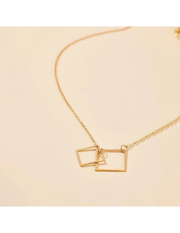Jewels Galaxy Gold Plated Geometric Layered Necklace