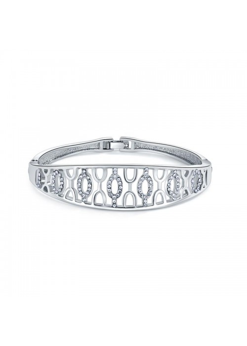 Silver-Plated Handcrafted Bangle-Style Bracelet 17105