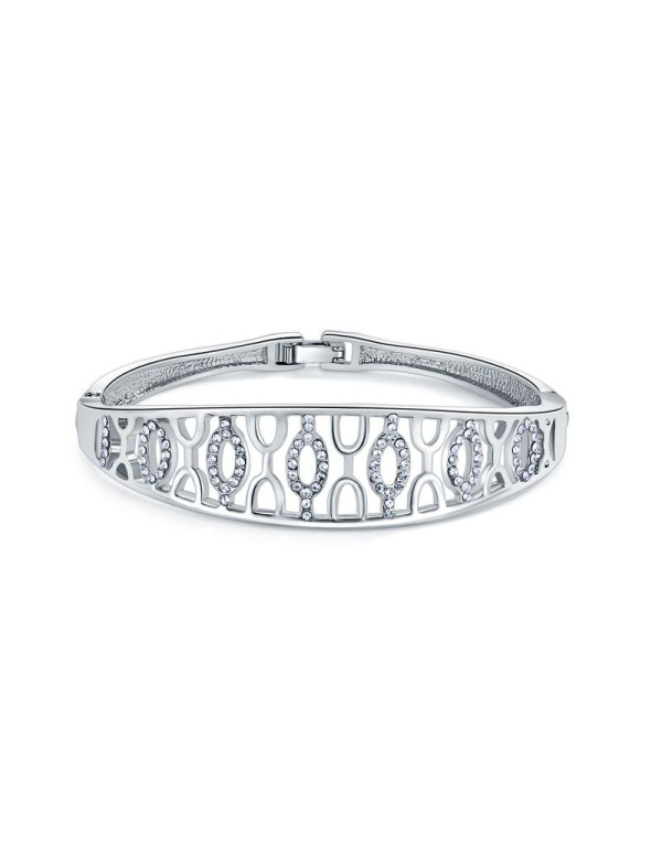 Silver-Plated Handcrafted Bangle-Style Bracelet 17...