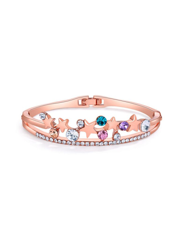 Rose Gold-Plated Handcrafted Bangle-Style Bracelet...