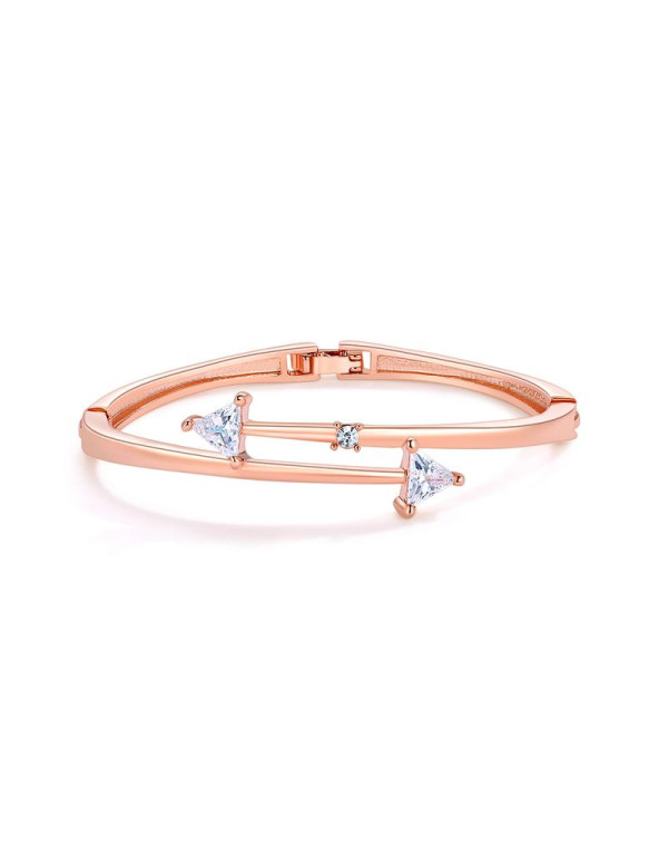 Rose Gold-Plated Handcrafted Bangle-Style Bracelet...