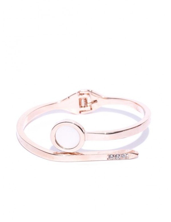 Off-White Rose Gold-Plated Handcrafted Stone-Studd...
