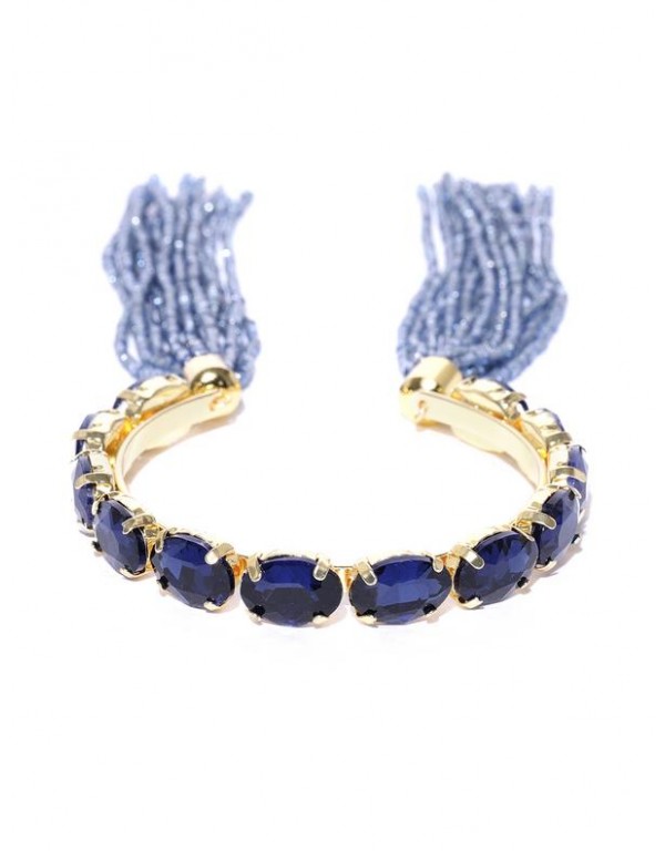 Blue Gold-Plated Handcrafted Cuff Bracelet
 17135