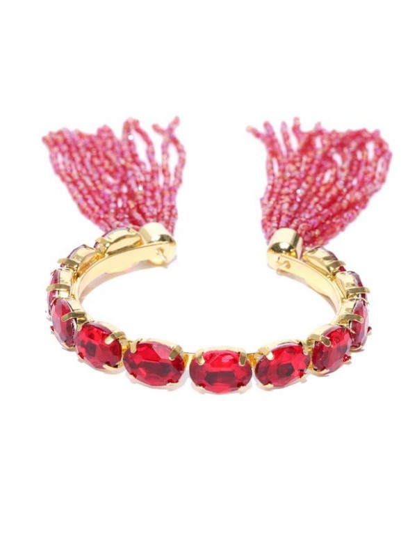 Red Gold-Plated Handcrafted Cuff Bracelet
 17137