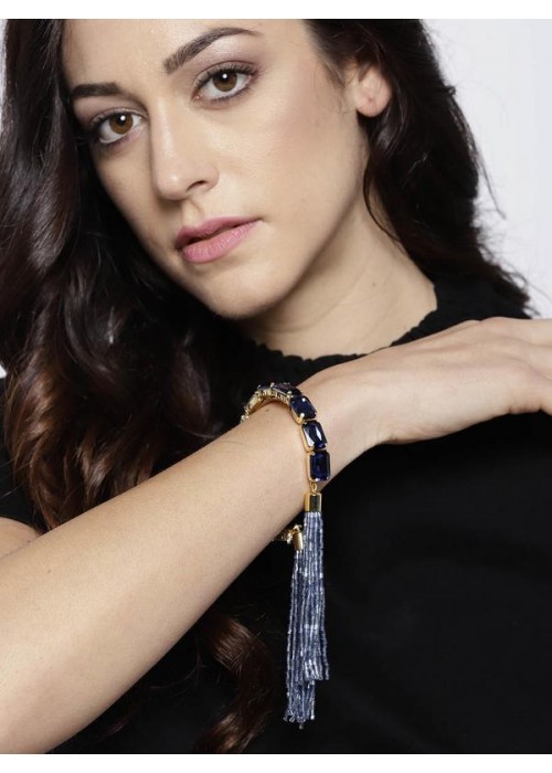 Blue Gold-Plated Handcrafted Cuff Bracelet
 17140