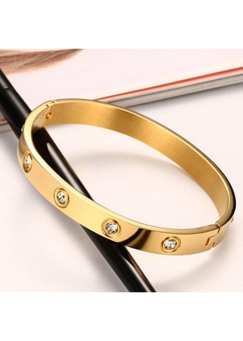 Jewels Galaxy Jewellery For Women Contemporary Gold Plated Love AD Bracelet