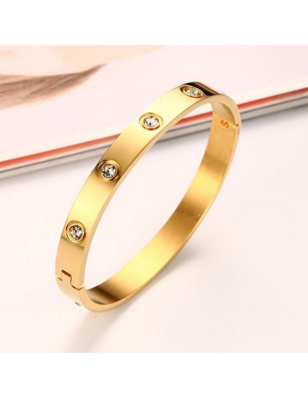 Jewels Galaxy Jewellery For Women Contemporary Gold Plated Love AD Bracelet