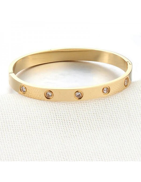 Jewels Galaxy Jewellery For Women Contemporary Gold Plated Love AD Bracelet