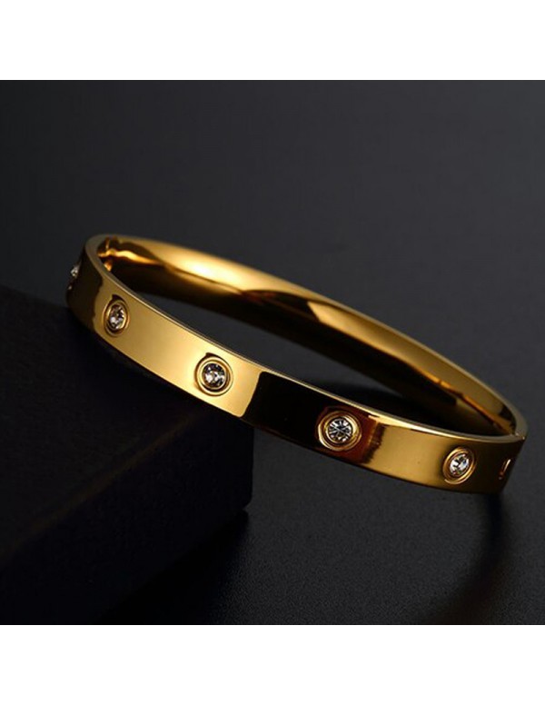 Jewels Galaxy Jewellery For Women Contemporary Gold Plated Love AD Bracelet