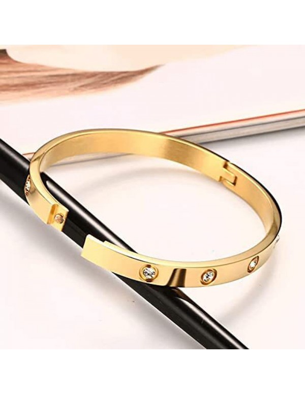 Jewels Galaxy Jewellery For Women Contemporary Gold Plated Love AD Bracelet