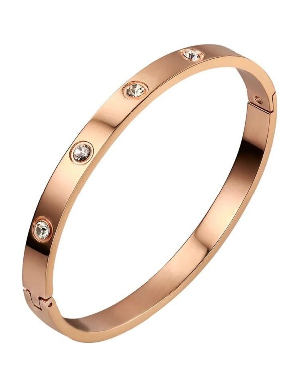 Jewels Galaxy Jewellery For Women Contemporary Rose Gold Plated Love AD Bracelet