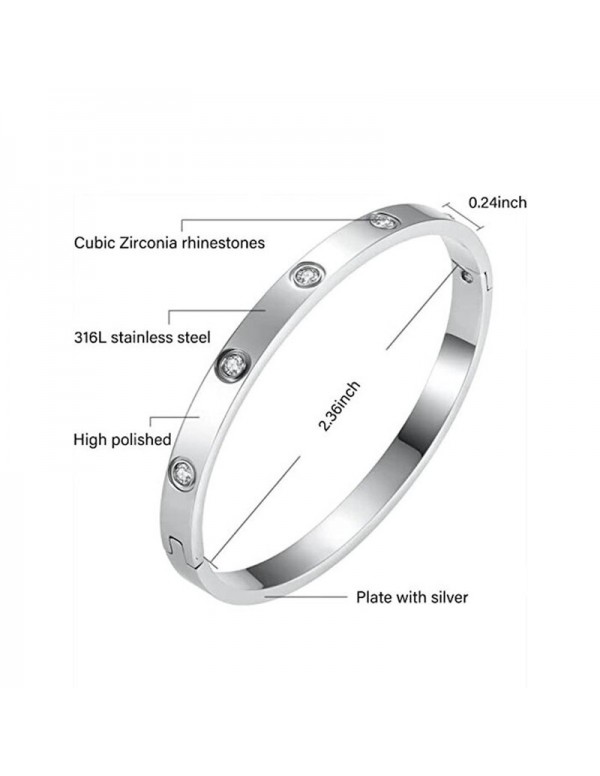 Jewels Galaxy Jewellery For Women Contemporary Silver Plated Love AD Bracelet