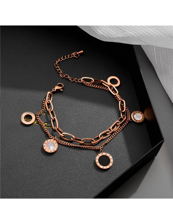 Jewels Galaxy Stainless Steel Rose Gold Plated Rom...