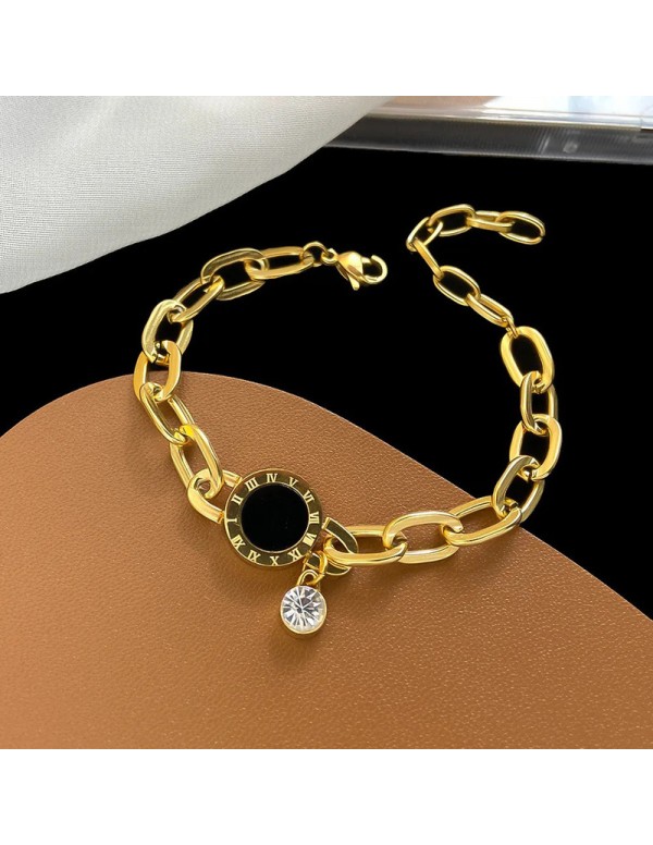 Jewels Galaxy Stainless Steel Gold Plated CZ Studd...