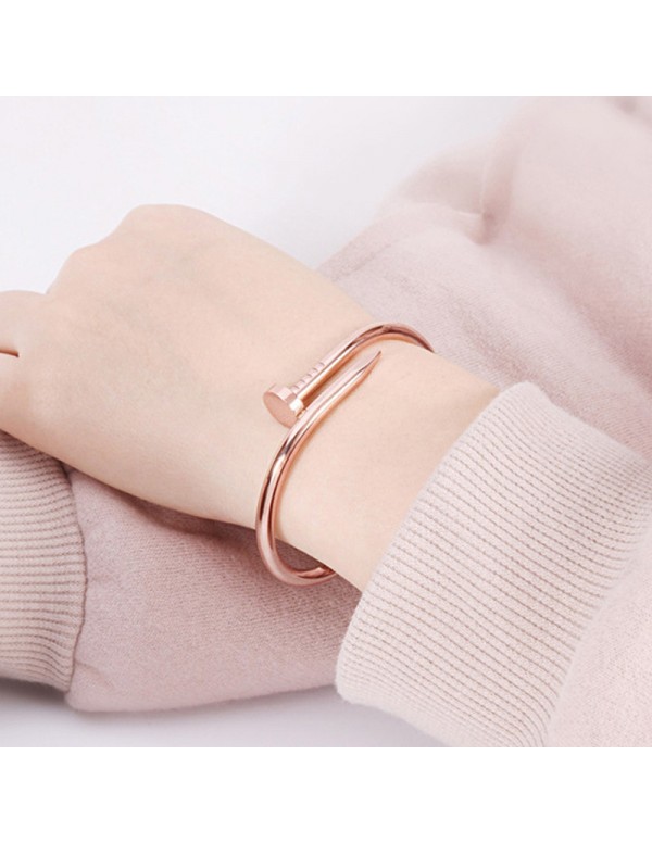 Jewels Galaxy Rose Gold Plated Stainless Steel Anti Tarnish Nail Bracelet