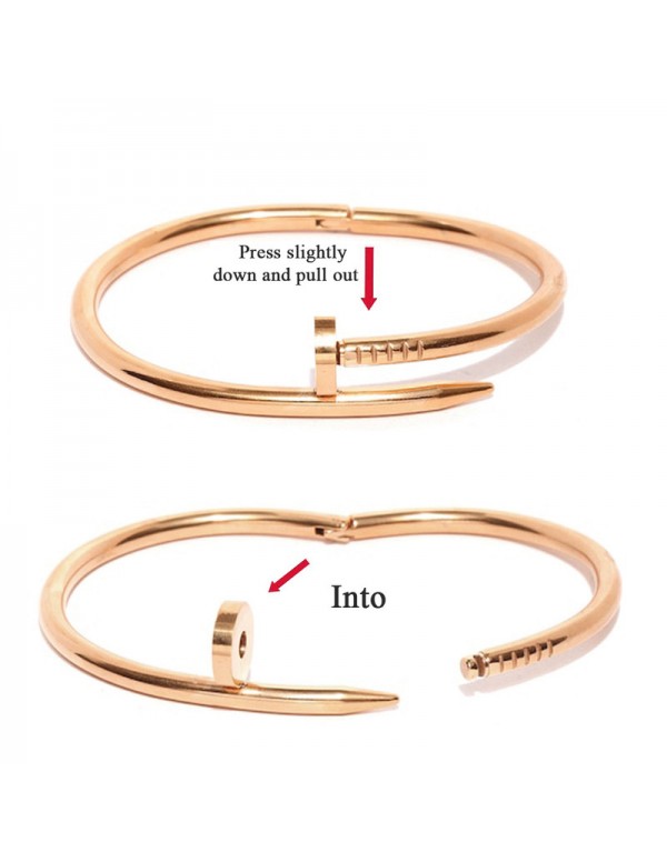 Jewels Galaxy Rose Gold Plated Stainless Steel Anti Tarnish Nail Bracelet