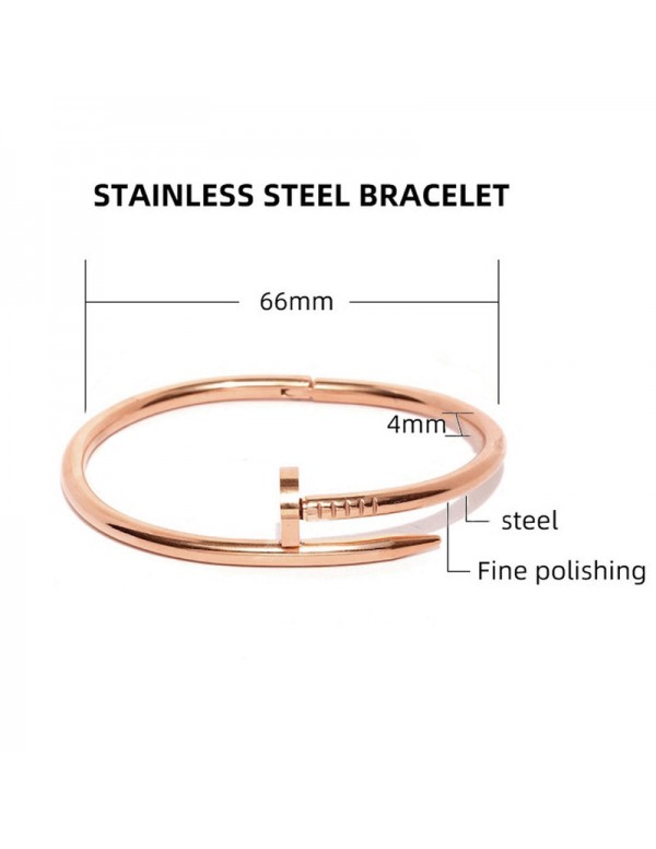 Jewels Galaxy Rose Gold Plated Stainless Steel Anti Tarnish Nail Bracelet