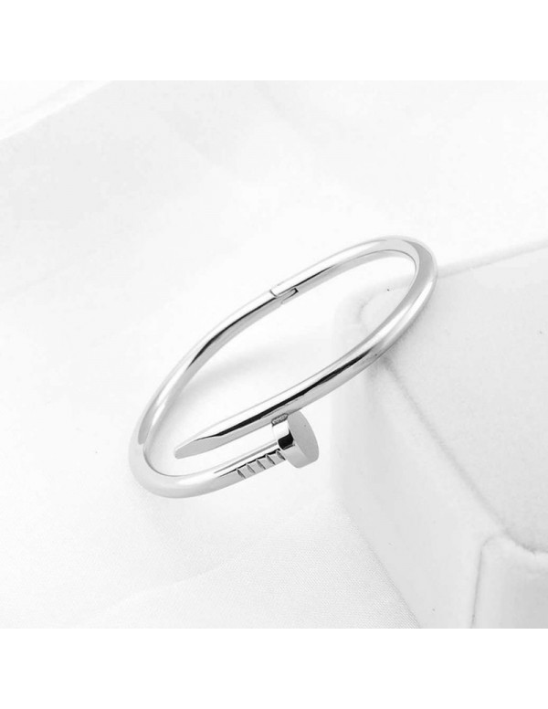 Jewels Galaxy Silver Plated Stainless Steel Anti Tarnish Nail Bracelet