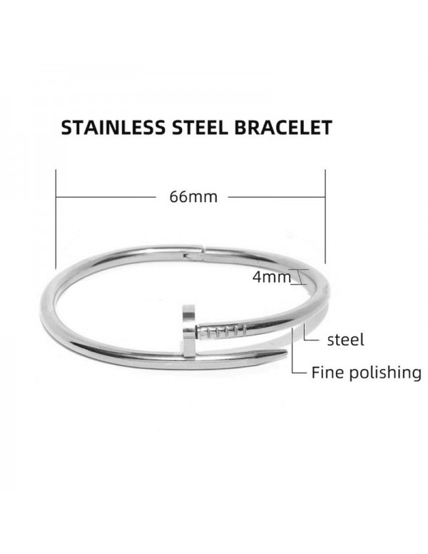 Jewels Galaxy Silver Plated Stainless Steel Anti Tarnish Nail Bracelet