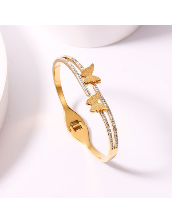 Jewels Galaxy Stainless Steel Gold Plated Butterfl...