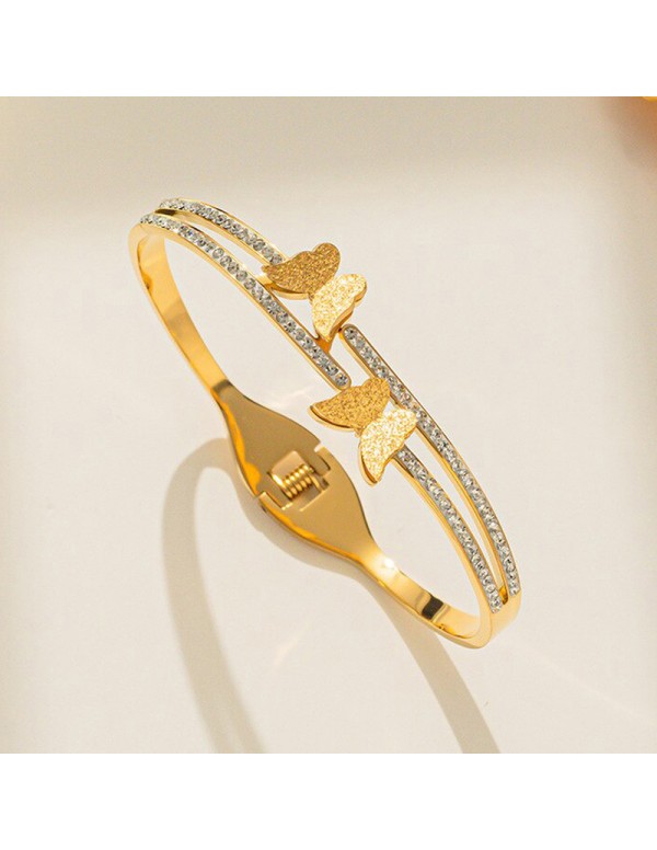 Jewels Galaxy Stainless Steel Gold Plated Butterfl...