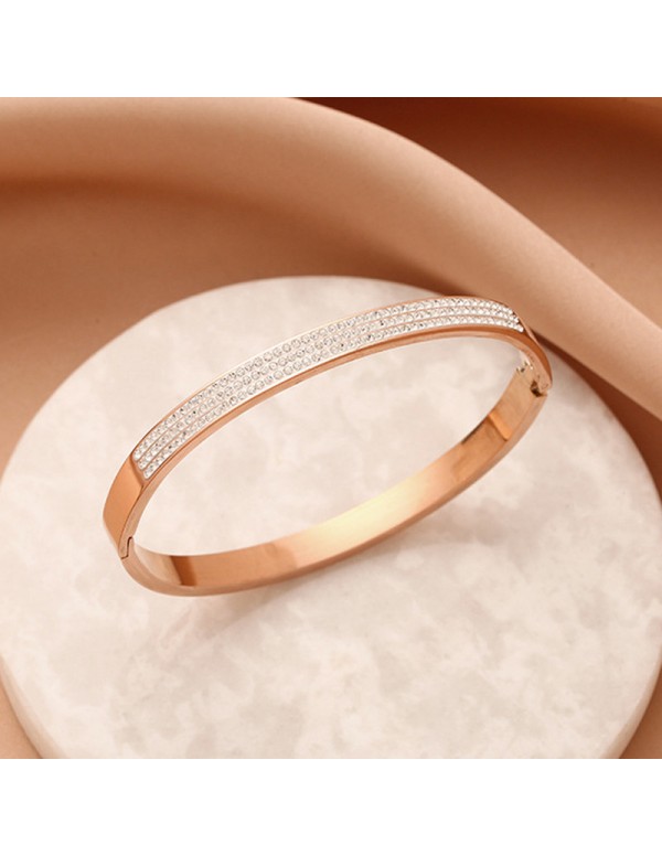 Jewels Galaxy Stainless Steel Rose Gold Plated Tri...