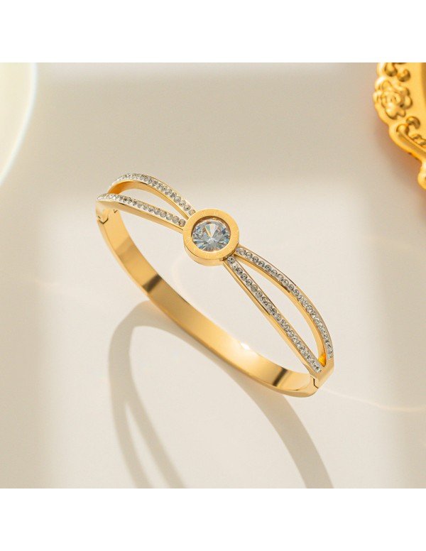 Jewels Galaxy Stainless Steel Gold Plated Roman Nu...